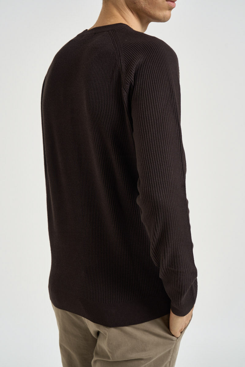 Maglia uomo girocollo con maniche raglan moro MI3386 MORO SEINSE 