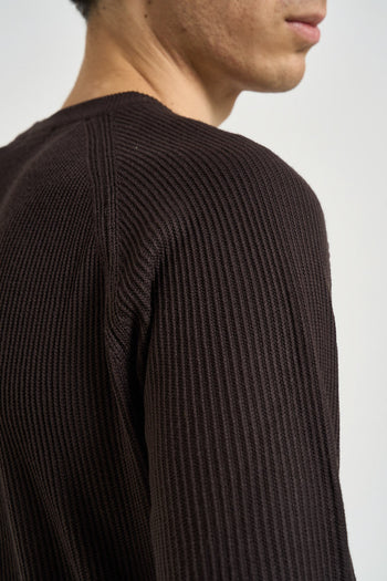 Maglia uomo girocollo con maniche raglan moro - 5