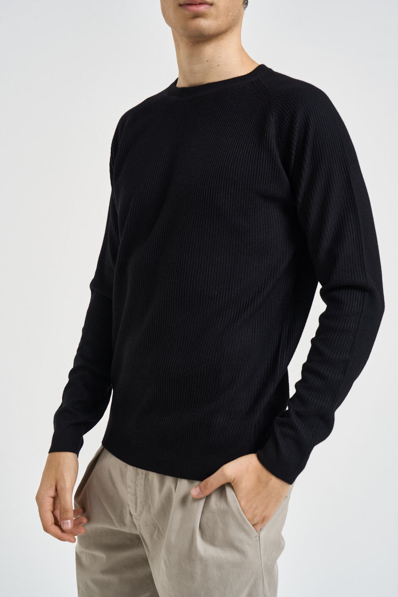 Maglia uomo girocollo con maniche raglan nera MI3386 NERO SEINSE 