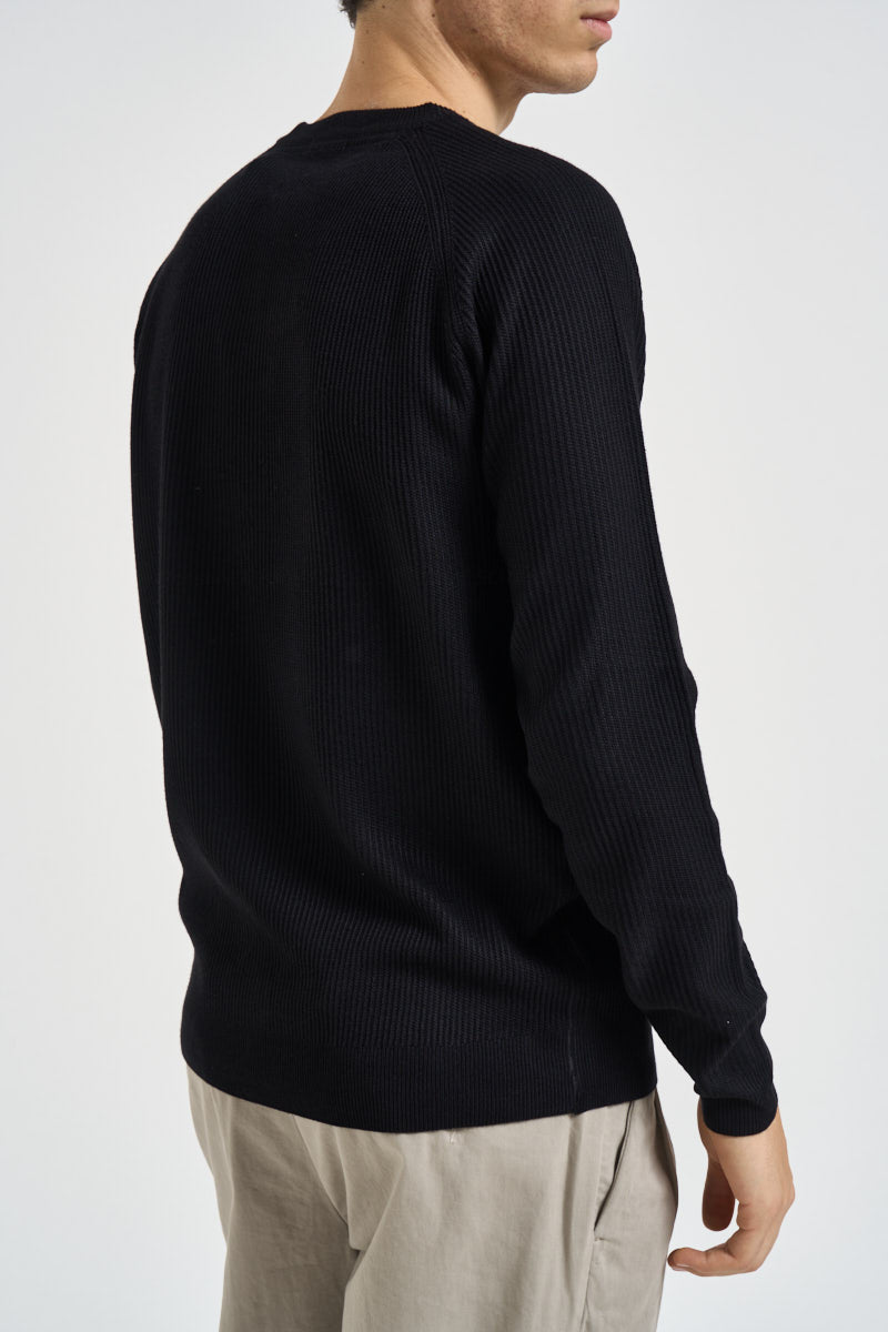 Maglia uomo girocollo con maniche raglan nera MI3386 NERO SEINSE 