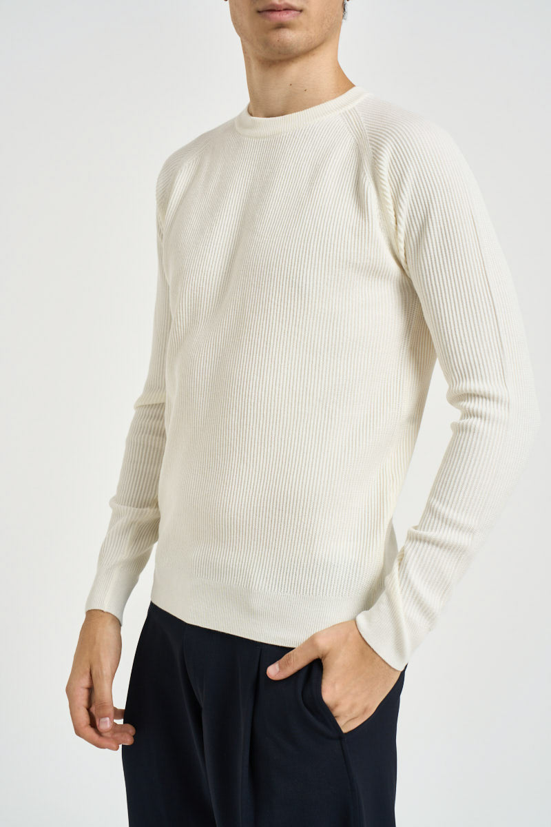 Maglia uomo girocollo con maniche raglan latte MI3386 OFF WHITE SEINSE 