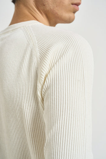 Maglia uomo girocollo con maniche raglan latte - 5