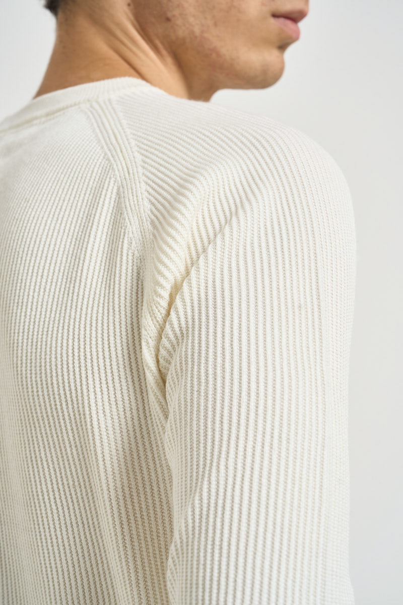 Maglia uomo girocollo con maniche raglan latte MI3386 OFF WHITE SEINSE 