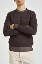 Maglia uomo girocollo vanisé marrone scuro MI3399 MORO SEINSE 