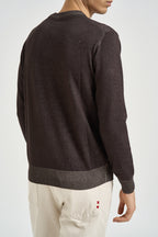 Maglia uomo girocollo vanisé marrone scuro MI3399 MORO SEINSE 