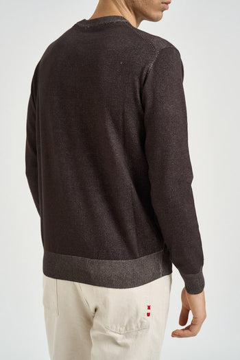 Maglia uomo girocollo vanisé marrone scuro - 5