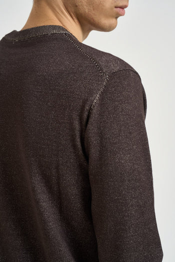 Maglia uomo girocollo vanisé marrone scuro - 6