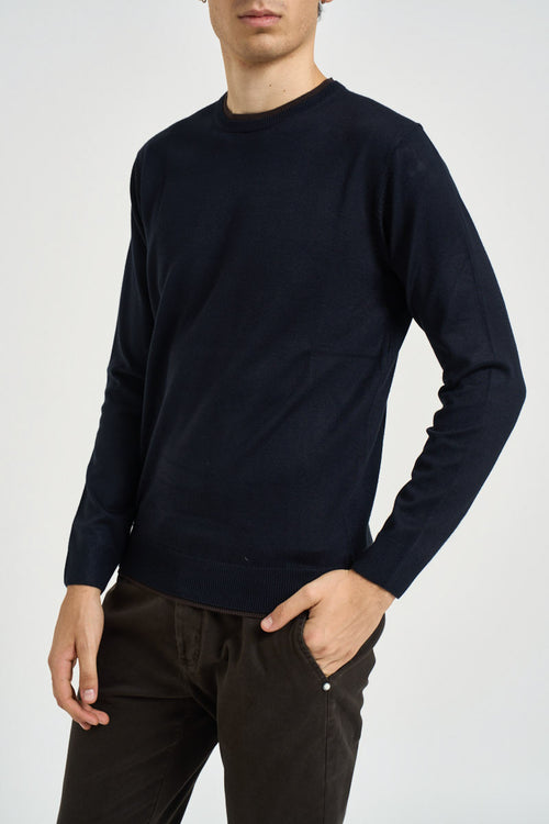 Maglia uomo girocollo blu - 1