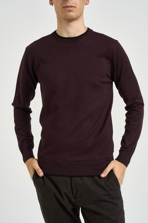 Maglia uomo girocollo bordeaux - 1