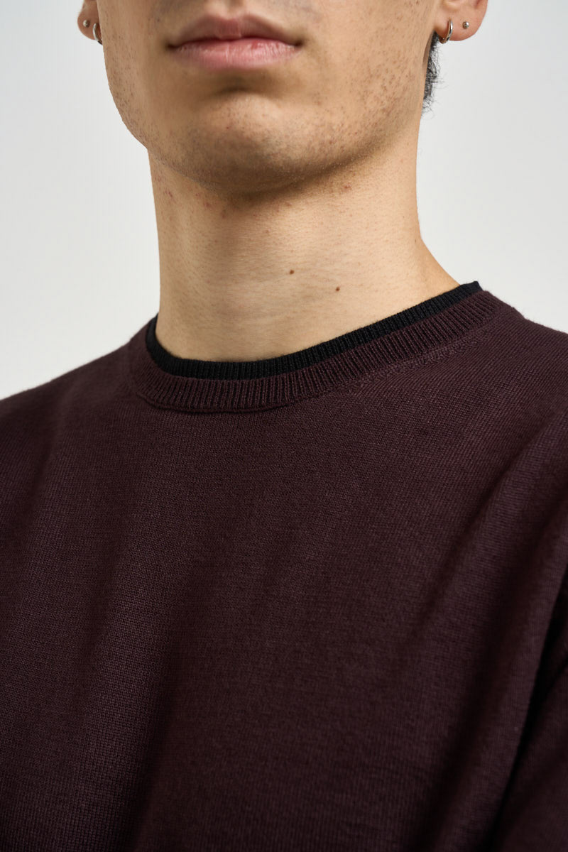 Maglia uomo girocollo bordeaux MI3401 MELANZANA SEINSE 