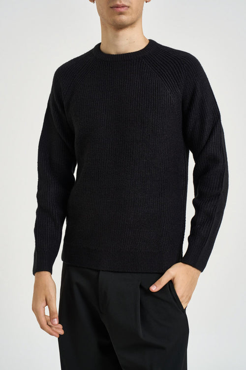 Maglione uomo girocollo nero - 1