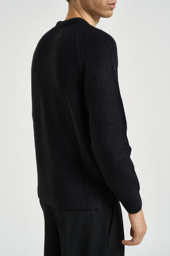 Maglione uomo girocollo nero - 5