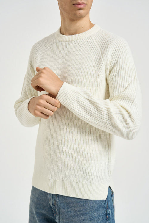 Maglione uomo girocollo panna - 2
