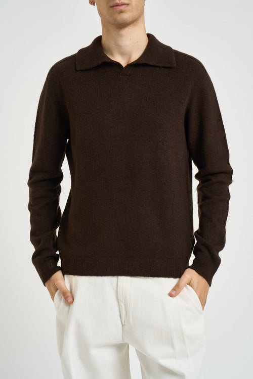 Maglia uomo polo marrone scuro - 1