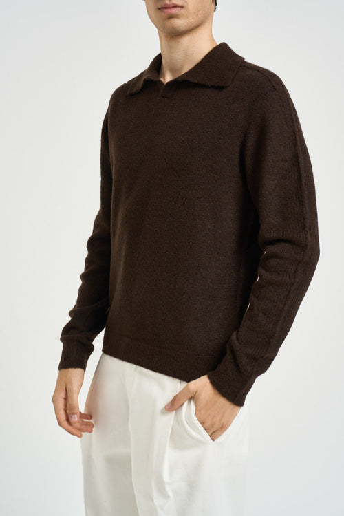 Maglia uomo polo marrone scuro - 2