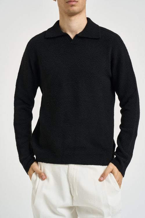 Maglia uomo polo nera - 1