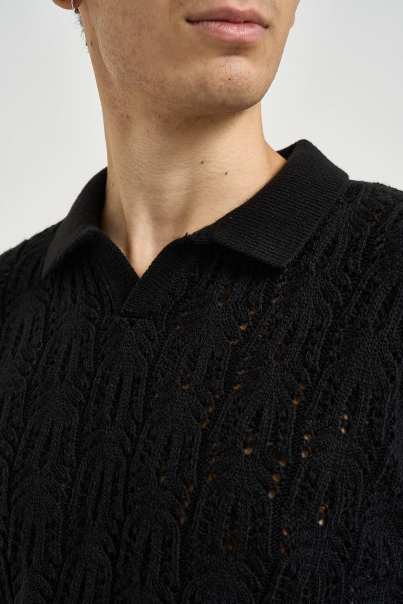 Maglia uomo traforata nera MI3475 NERO SEINSE 