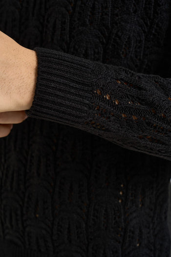Maglia uomo traforata nera - 4