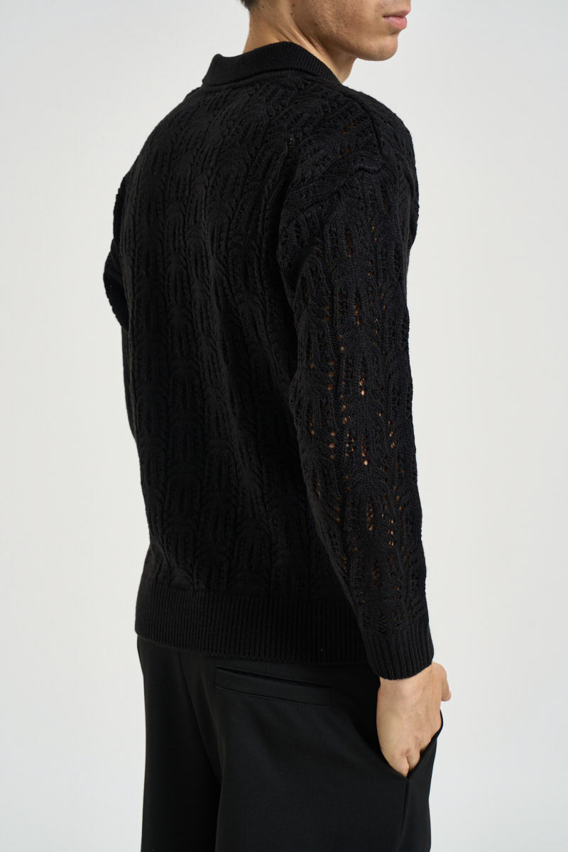 Maglia uomo traforata nera MI3475 NERO SEINSE 