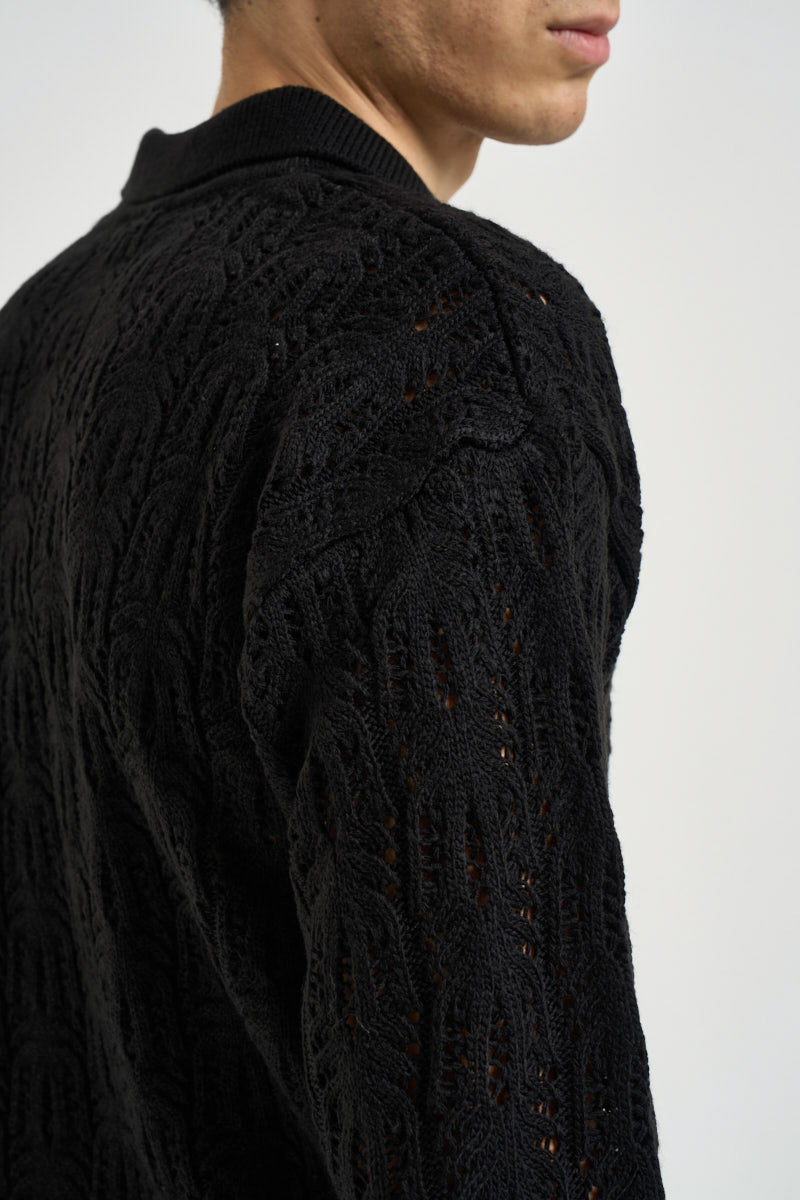 Maglia uomo traforata nera MI3475 NERO SEINSE 