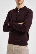 Maglia polo uomo in lana melanzana MI3509 MELANZANA SEINSE 