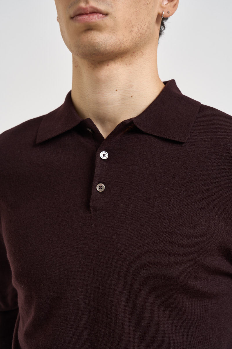 Maglia polo uomo in lana melanzana MI3509 MELANZANA SEINSE 