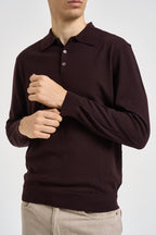 Maglia polo uomo in lana melanzana MI3509 MELANZANA SEINSE 