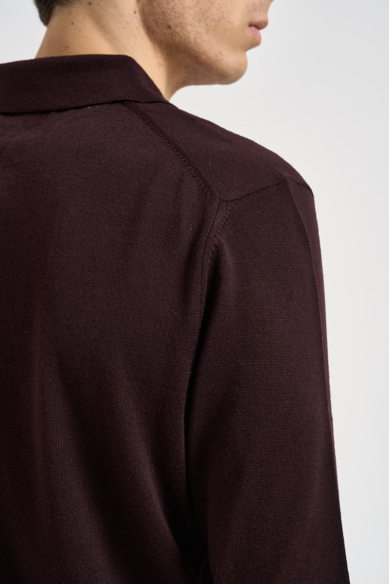 Maglia polo uomo in lana melanzana MI3509 MELANZANA SEINSE 