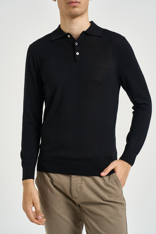 Maglia polo uomo nera - 1