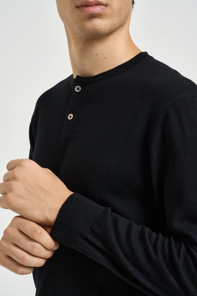 Maglia uomo girocollo in lana nera MI3510 NERO SEINSE 