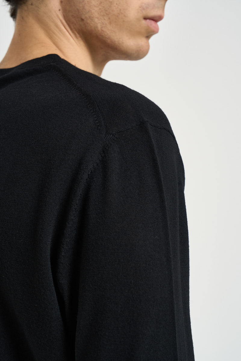 Maglia uomo girocollo in lana nera MI3510 NERO SEINSE 