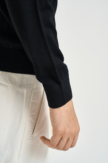 Maglia uomo girocollo in lana nera - 6