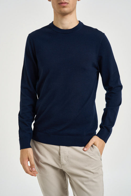 Maglia uomo girocollo blu navy - 1
