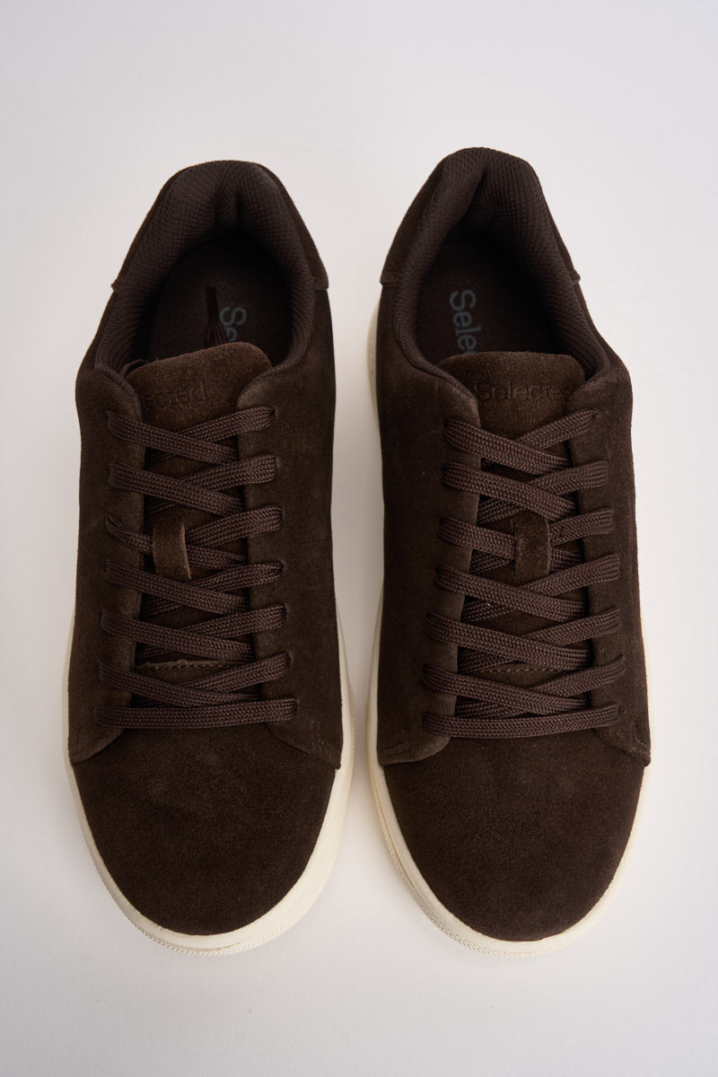 Sneakers donna in suede marrone 16101189 DELICIOSO SELECTED 