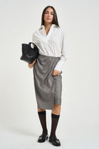 Camicia donna scollo a V bianca CA1542 220654001 SEVENTY 