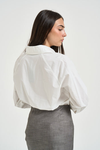Camicia donna scollo a V bianca - 5