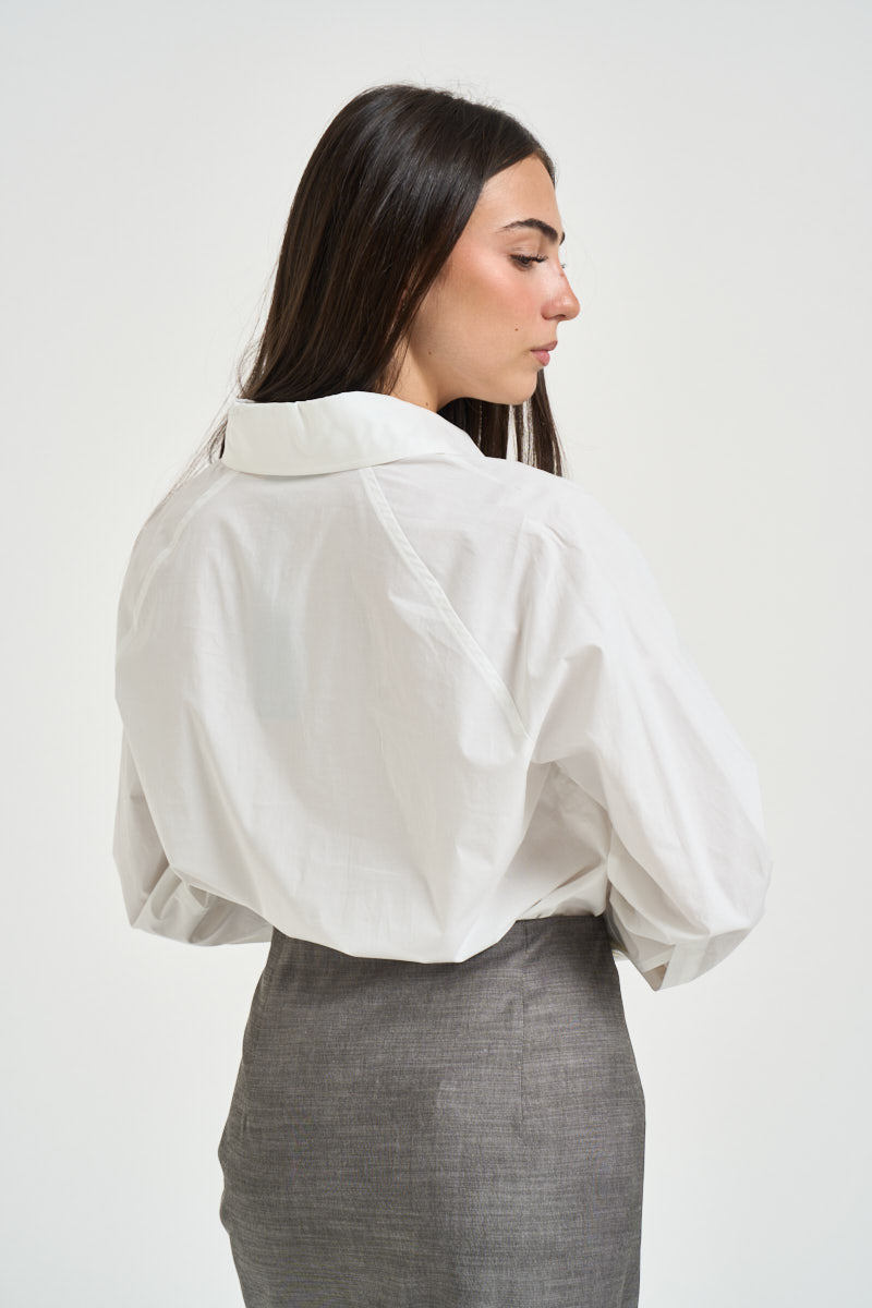 Camicia donna scollo a V bianca CA1542 220654001 SEVENTY 