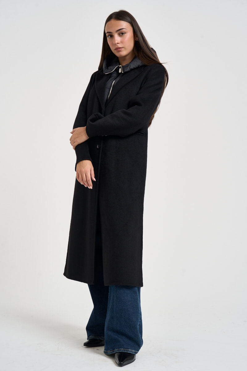 Cappotto donna lungo nero CP0587 150992NERO SEVENTY 