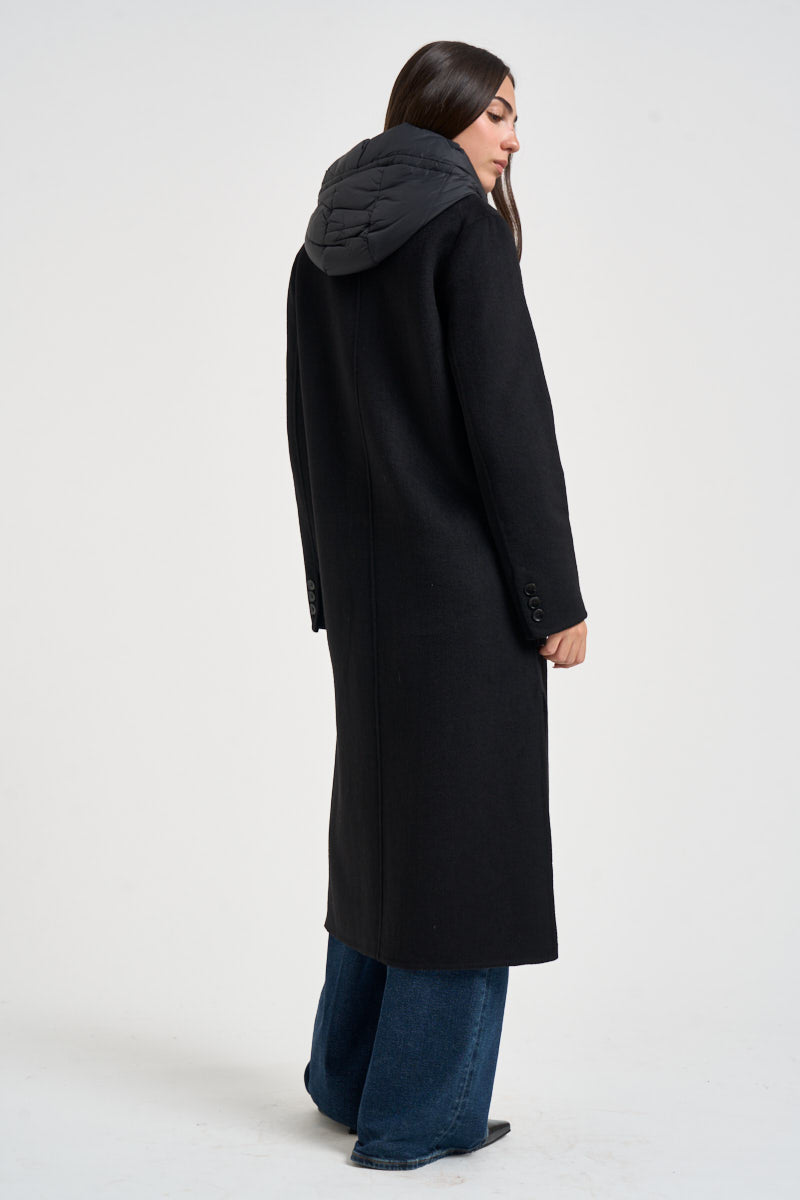 Cappotto donna lungo nero CP0587 150992NERO SEVENTY 