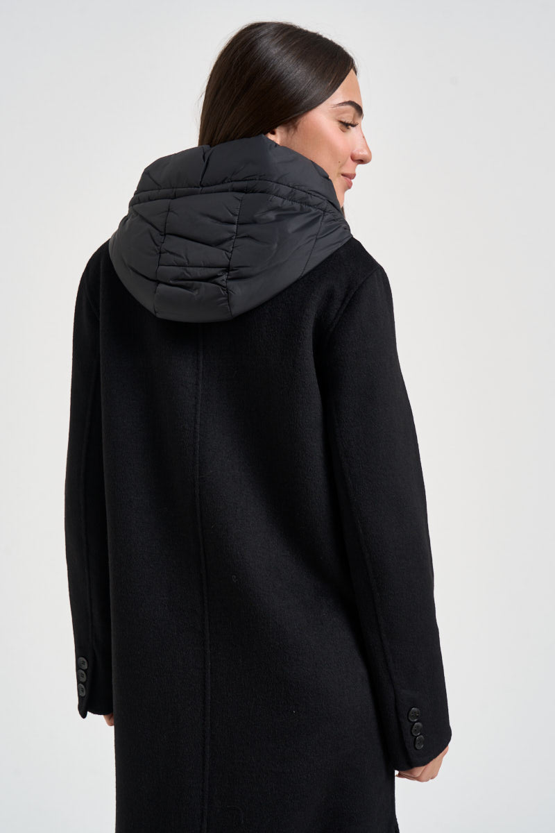 Cappotto donna lungo nero CP0587 150992NERO SEVENTY 