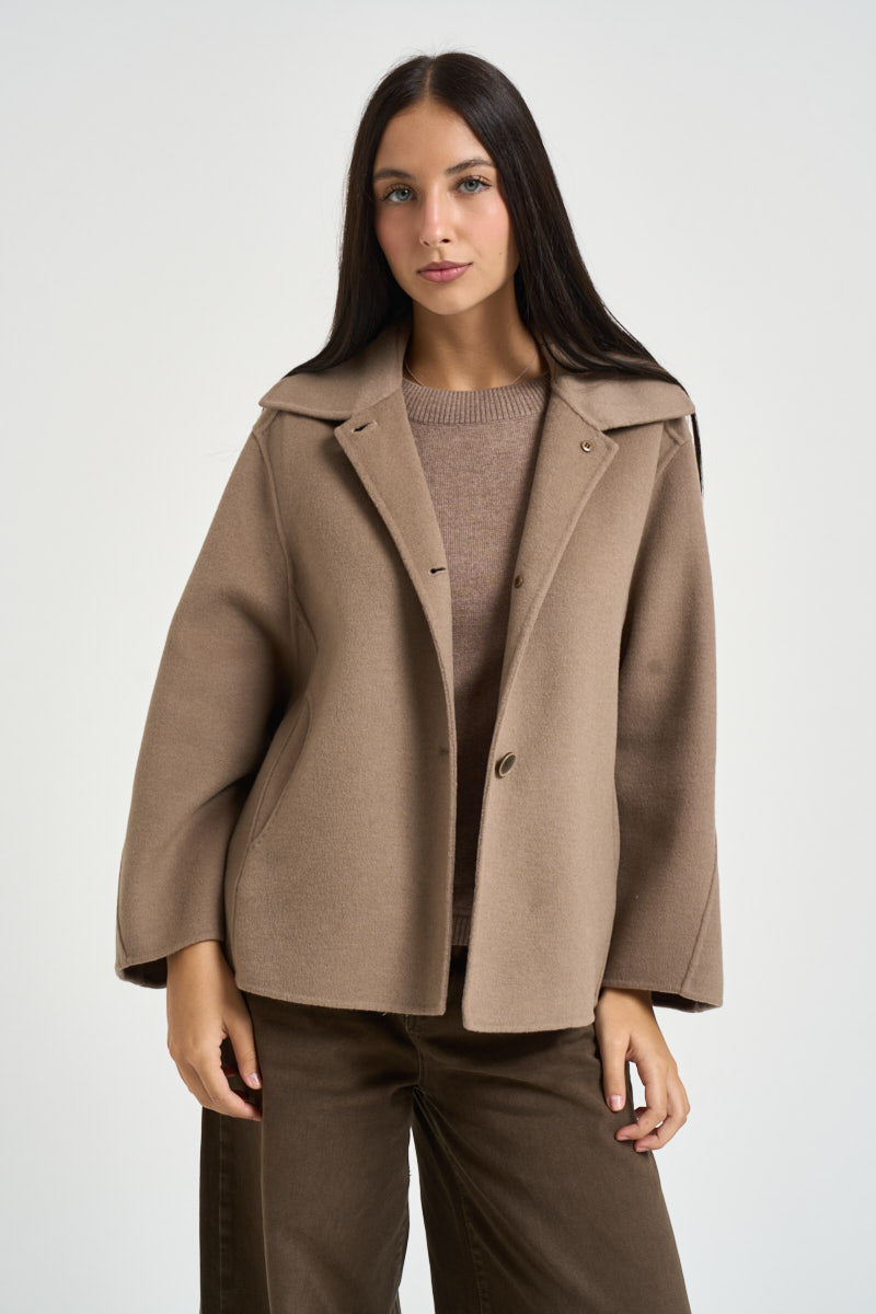 Cappa donna corta tortora CP0591 150973035 SEVENTY 