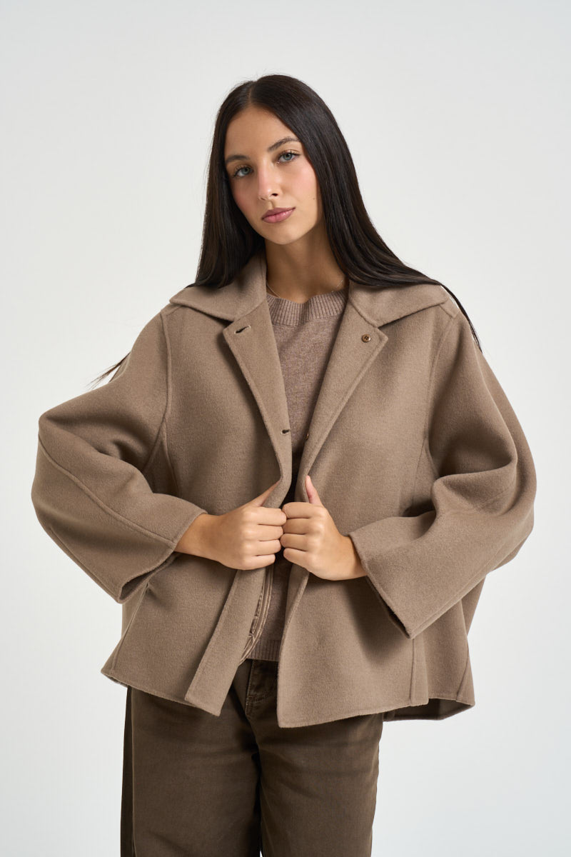 Cappa donna corta tortora CP0591 150973035 SEVENTY 