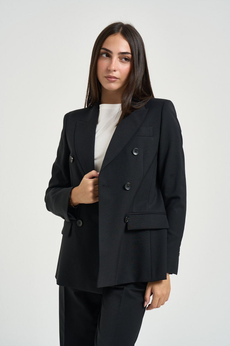 Giacca donna doppiopetto nera GI0736 180003999 SEVENTY 