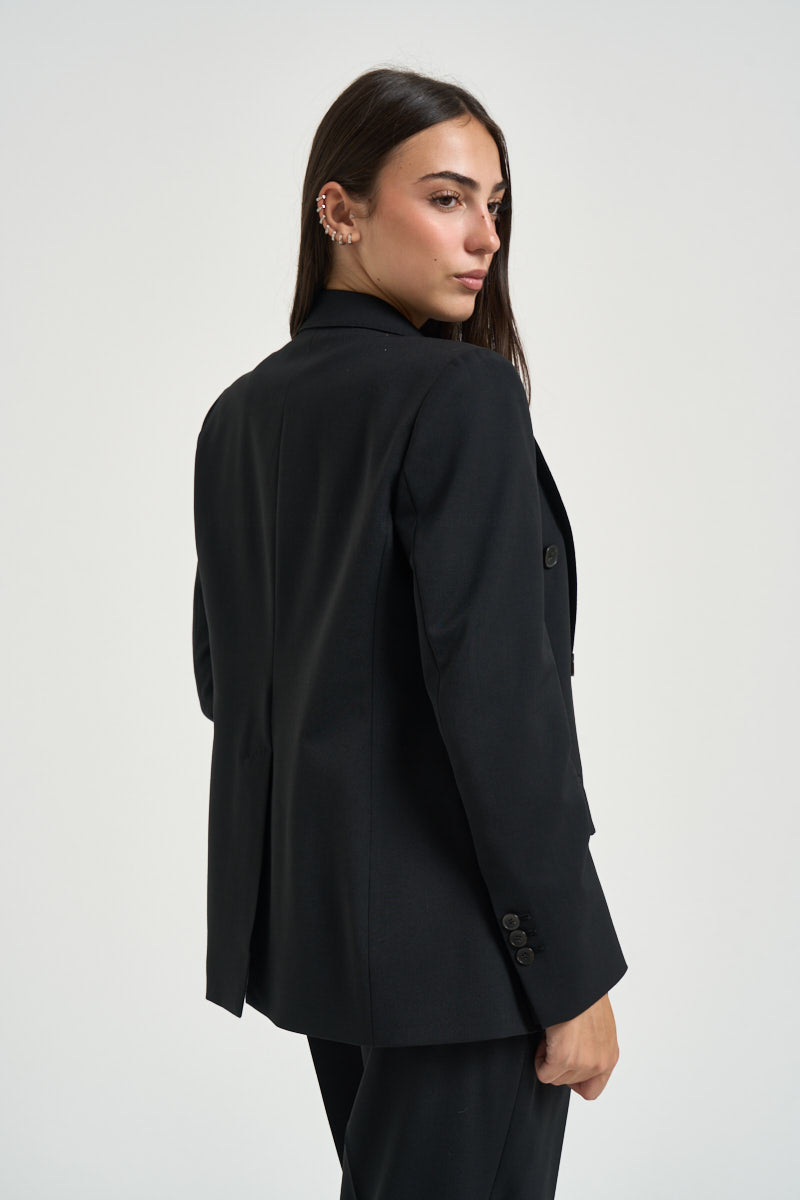 Giacca donna doppiopetto nera GI0736 180003999 SEVENTY 