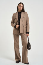Giacca donna doppiopetto tortora GI0736 180016054 SEVENTY 
