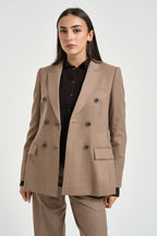 Giacca donna doppiopetto tortora GI0736 180016054 SEVENTY 
