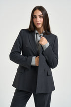 Giacca donna doppiopetto grigio scuro GI0736 180016923 SEVENTY 