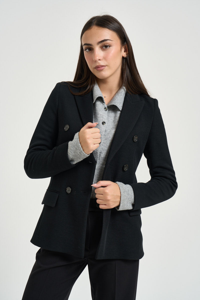 Giacca donna doppiopetto nera GI0736 580021999 SEVENTY 