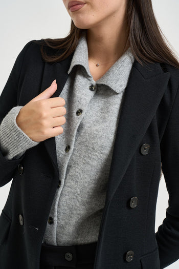 Giacca donna doppiopetto nera - 3