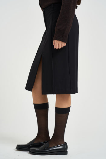 Gonna donna midi con spacco nera - 3